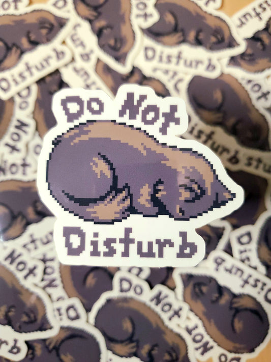 Do Not Disturb Cat Sticker