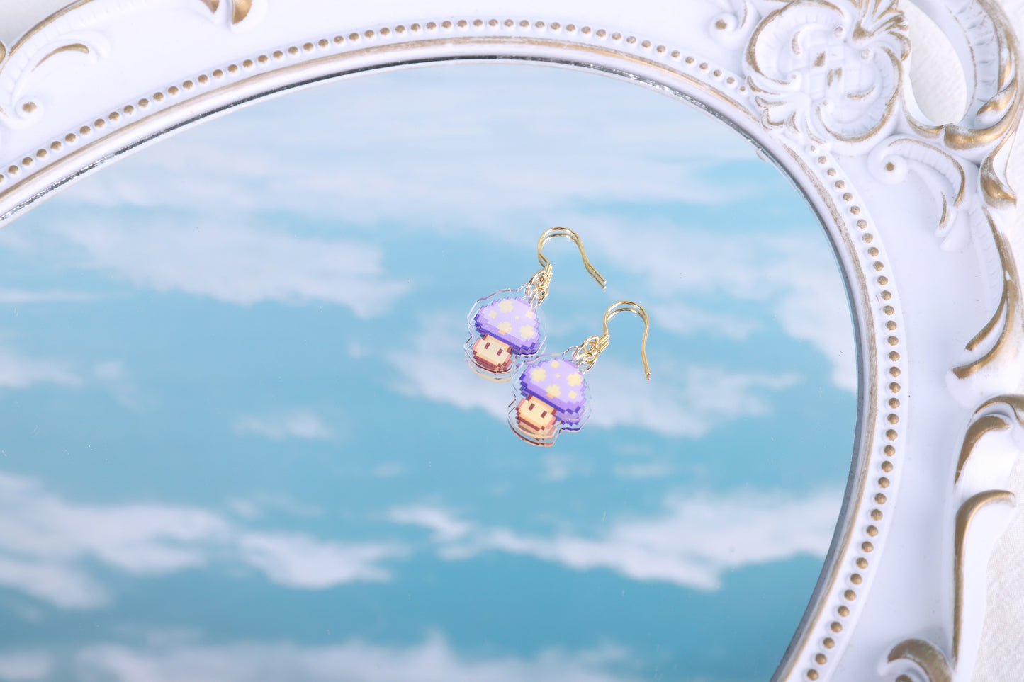 Pixel Mushroom Acrylic Earrings