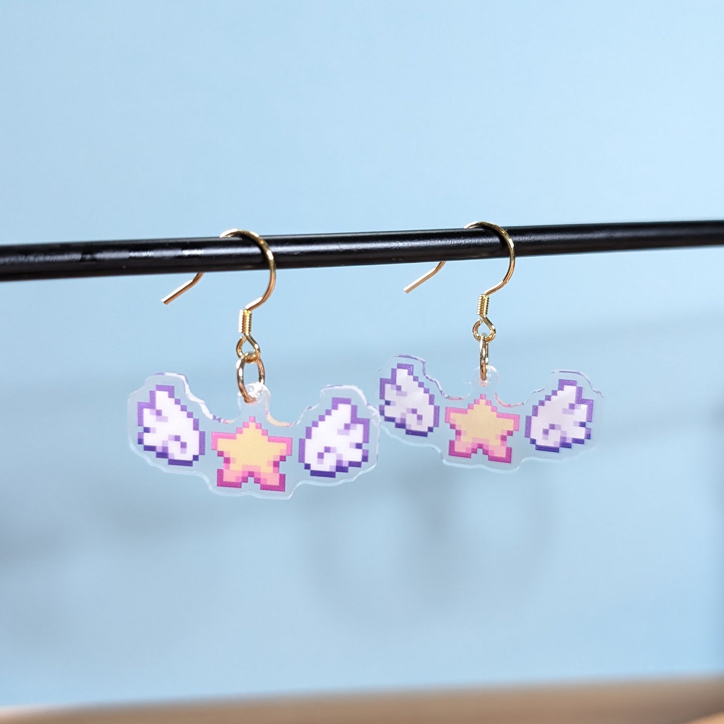 Star & Wings Acrylic Earrings