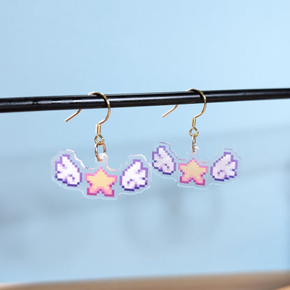 Star & Wings Acrylic Earrings