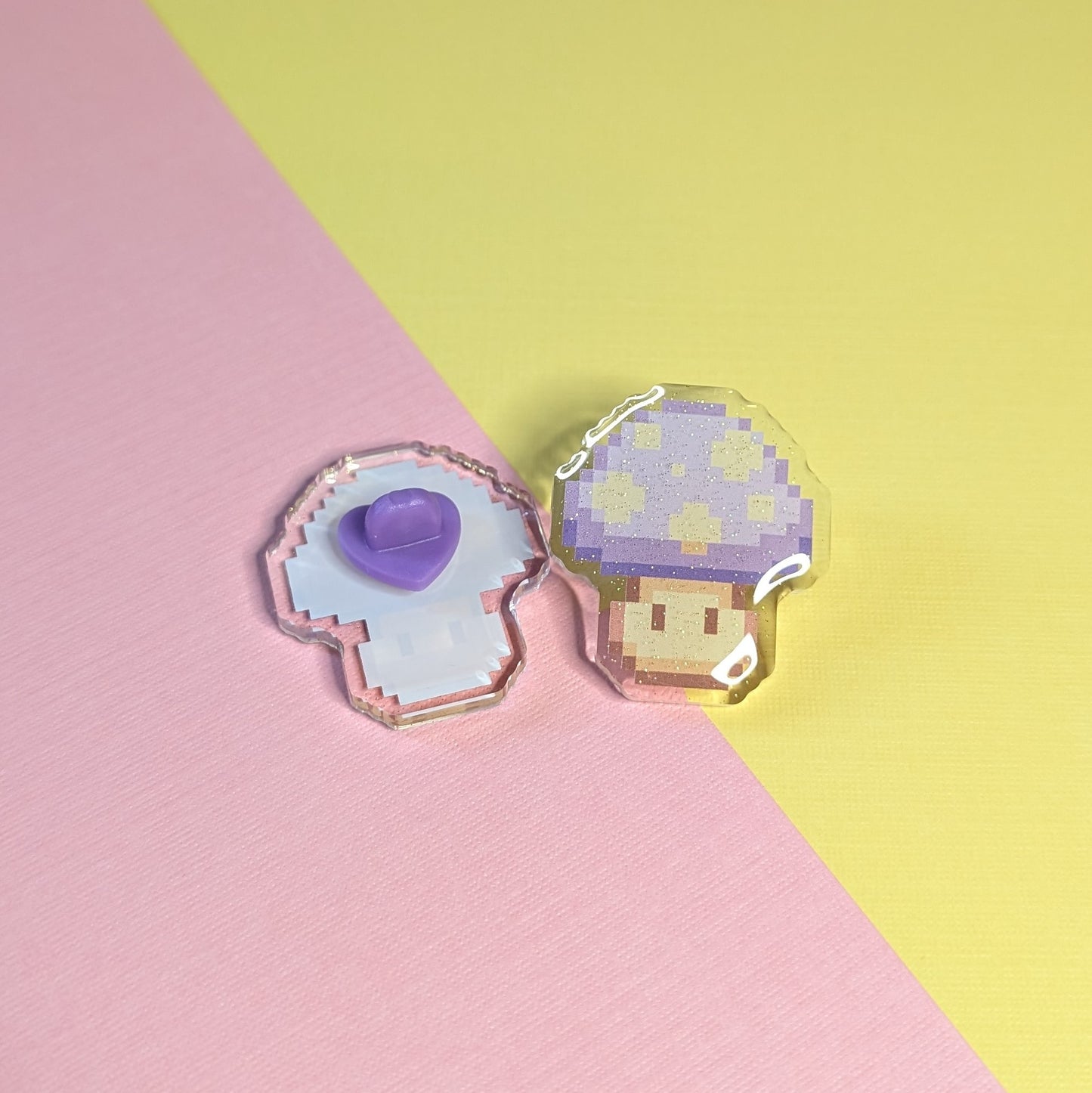 Pixel Mushroom Acrylic Pins