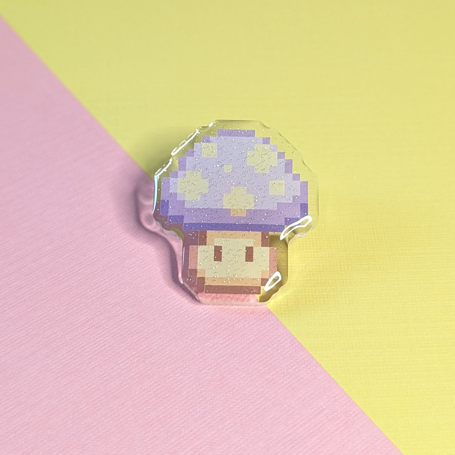 Pixel Mushroom Acrylic Pins