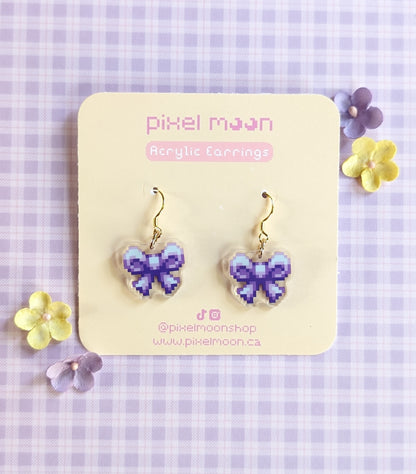 Pixel Bow Acrylic Earrings