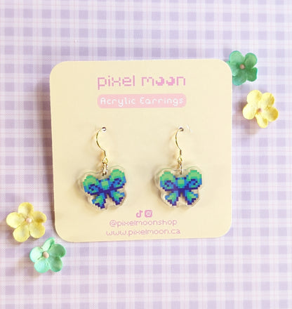 Pixel Bow Acrylic Earrings