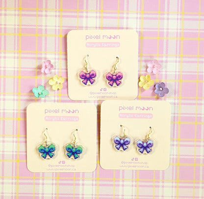 Pixel Bow Acrylic Earrings