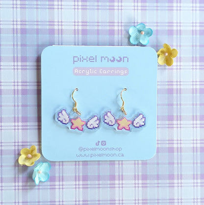 Star & Wings Acrylic Earrings