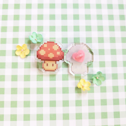 Pixel Mushroom Acrylic Pins