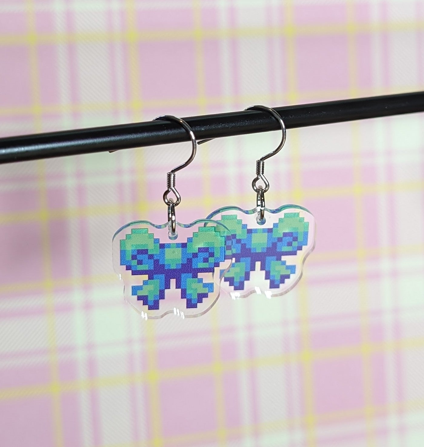 Pixel Bow Acrylic Earrings