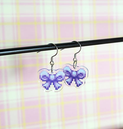 Pixel Bow Acrylic Earrings