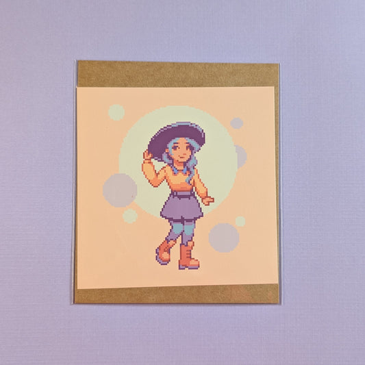 Hat Girl 5x5 Mini Print