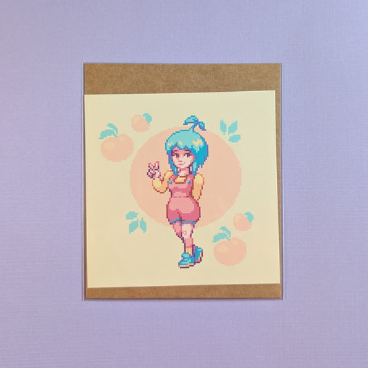 Peachy Girl 5x5 Mini Print