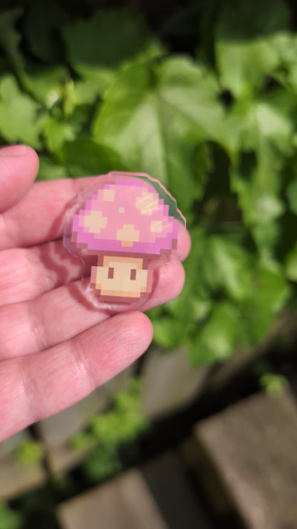 Pixel Mushroom Acrylic Pins